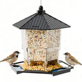 Hanging Bird Feeder for Outdoors,Large Hopper Squirrel Proof Birdfeeder for Cedar,Red,Cardinal,Blue Jay and Wild Birds,Easy to Feel Birdhouse & Bird Seed Feeder & Gazebo for Outside,Tree,Black