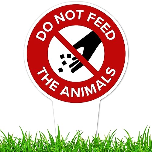 Do Not Feed the Animals Sign, 7"x13", Heavy Duty Integrated Ground Stakes, Indoor/Outdoor Use, Rust Free Aluminum Composite, Made in USA by My Sign center - color: Animals, size: 7"x13"