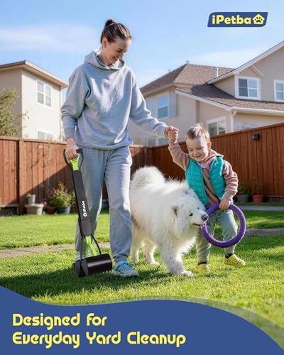Large Dog Pooper Scooper for Yard, 32 inch Long Handle, 2-Pack - color: 2-Pack Green