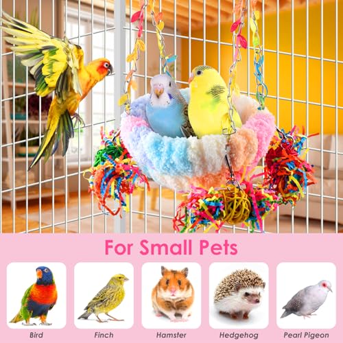 KATUMO Parakeet Nest, Parrot Breeding Bed Conure Snuggle Nest Cockatiel Swing Bed for Small Pets, Size Large - color: Pink, size: 6.7"L x 6.7"W x 3.5"Th
