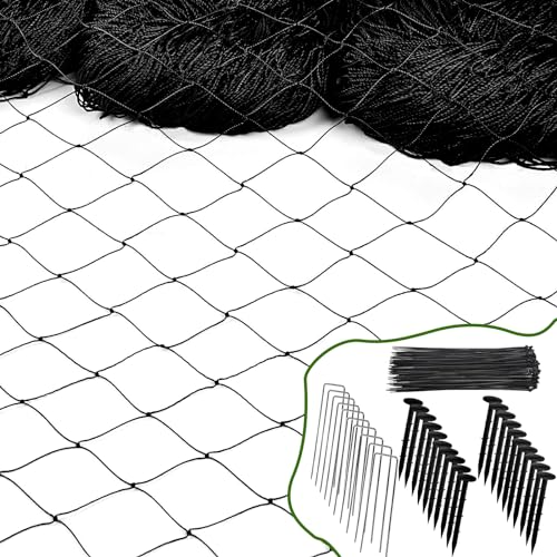 Bird Netting for Chicken Coop Roof - 50' x 50' Tear Resistant Poultry Netting, 1" Square Mesh Garden Netting for Garden Protection, Plant, Fruit Tree, Against Birds, Deer, and Hawks - size: 1", 50' x 50'