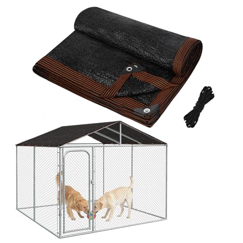 MEWTOGO 95% High Density Dog Kennel Shade Cover - 10x10ft Mesh Shade Cloth | Anti-Tear, Easy Setup, Provides Perfect Shade, for Garden Outdoor Patio Greenhouse Balcony Chicken Coop Pet Crate - size: 10x10ft