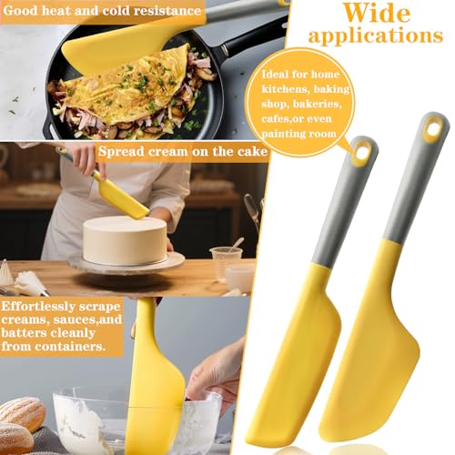 Silicone Omelette Spatula Turner, Flip Fold Omelet Turner, 13Inch | Flexible Egg Flip Tool for Non-stick Pans, Heat Resistant omelette flipper for Kitchen Omelet Pancake Crepes,Yellow - color: Yellow