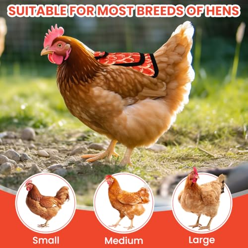 6pcs Chicken Saddles for hens, Adjustable Chicken Back & Side Saddles Waterproo-f Hen Sweater Aprons Vest Jacket