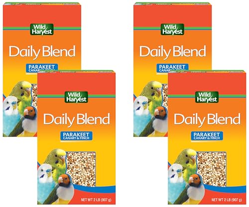 Wild Harvest Daily Blend for Parakeet, Canary, Finch & Small Birds, 2 Pounds (Pack of 4) - size: 2 Pound (Pack of 4)