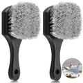 CroBlissful 2 Pcs Bird Bath Cleaning Brush Hard Bristle Stiff Bristle Brush with Plastic Handle Utility Scrub for Bird Feeder Bath Accessories Fountain Outdoor Cleaning(Gray) - color: Gray