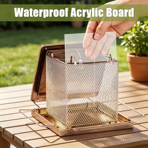 Bird Feeder, 3.5LB Large Capacity Bird Feeders for Outdoor Hanging | Heavy Duty Metal, Waterproof, Drain Holes, 4 Perches, Easy to Fill, Wild Birdfeeder, For Garden Yard Outside Backyard - size: Square, 3.5 pounds