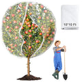 10 x 10ft Extra Large Fruits Tree Netting, Garden Mesh Insect Tree Cover with Zipper Drawstring Bird Barrier Net Plant Bag Blueberry Bushes Protection Plant Cover for Prevent Animals Deer Squirrel Bug - size: 10×10Ft/ 1pcs/ zipper