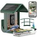 Bird Feeder with Camera Solar Powered: Smart Hummingbird Feeder for Backyard Tree - 2K Live AI Identify Auto Capture Bird Video - WiFi Bird Watching Feeders Gift for Mom Dad - color: deep green