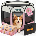 Dog Cat Small Animal Puppy Playpen Crate with 2 Blankets, Medium, Pink | Portable Pet Pigs Bunny Cage Enclosure, Pop Up Dogs Cats Tent Kennel with Carrying Case, No Assembly, Camping Use - color: Blanket Pink, size: Medium (30"L x 30"W x 23"H)