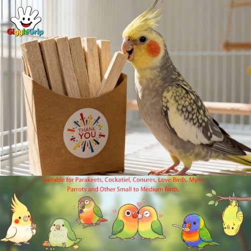 Bird Chew Toys, Balsa Wood Fry Toy for Parakeets and Cockatiels | Encourages natural shredding and foraging instincts while helping keep curious beaks engaged and reducing cage boredom.