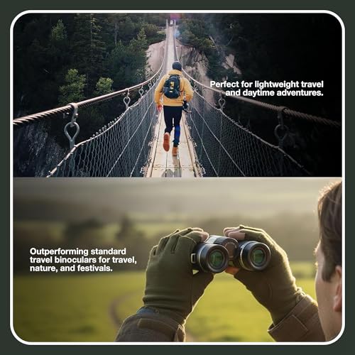 ZOOMR 8x42 Binoculars — Lightweight, Durable Binoculars for Adults w/Smartphone Adapter, Strong GFRP Housing, Anti-Fog & Multi-Coated Lens — for Travel, Nature, Sports - Phantom Black | High Powered Lightweight, Fully Multi-Coated Optics, CLOSR™ Smartphon