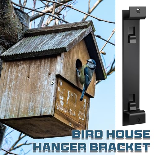 Blulu 2 Sets Bird House Hanger Bracket Stable Rust Proof Galvanized Steel Mounting Bracket for Securing Bird Houses Nesting Boxes Feeders, Quickly Remove for Cleaning (Black) - color: Black