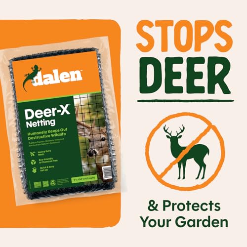 Dalen Deer-X Protective Netting for Gardens & Landscapes - 7 ft x 100 ft | Black Garden Netting, 3/4-inch Mesh - Helps Deter Deer from Vegetables, Fruits & Flowers - Made of Weather-Resistant Plastic
