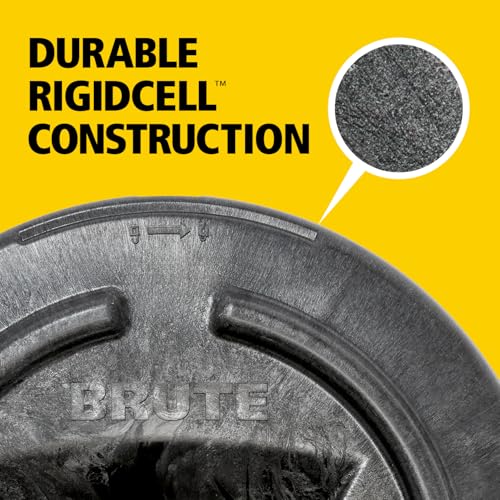 Rubbermaid Commercial Products BRUTE 6-Gallon Feed Storage Container with Rodent-Proof EDGELOCK Lid, RigidCell Construction, Stackable & Nestable, Made in USA - size: 6 Gal, style: Feed Storage Bin