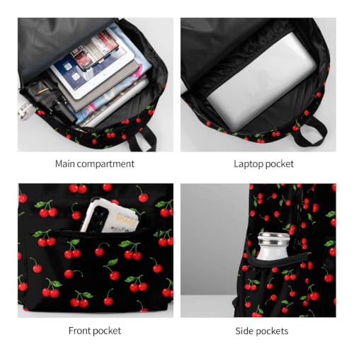 Cherry Kids Backpack School Backpack Teens Bookbag for Girls Boys Hiking Camping Travel Sports - color: Cherry
