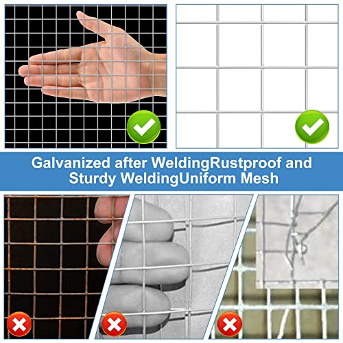Land Guard 19 Gauge Hardware Cloth, 1/2 inch Chicken Wire Fence, Galvanized Welded Cage Wire Mesh Roll Supports Poultry Netting Cage Fence… - size: 1/2inch 16inch×50ft