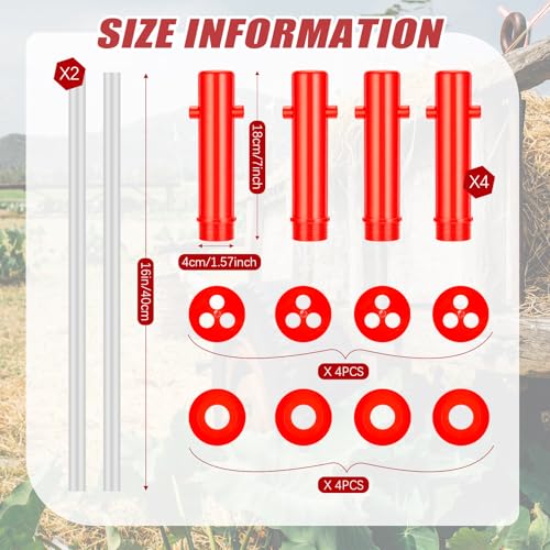 LemonRoad 4 Tube Chicken Treat Dispenser 31.5 Inch Height Adjustable Ground Stake Poultry Feeder Reduces Boredom and Bullying Enrichment Coop Accessories for Hens and Ducks