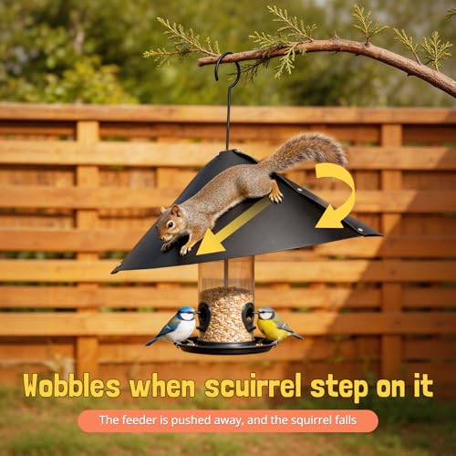Squirrel Baffle for Bird Feeder Pole, Squirrel Guard Defender, Squirrel Proof Bird Feeders for Outdoors Hanging Cover, Outside Pole Mount Bird House Guard for Outdoor Shepherd's Hook, 19In, 1 Pack
