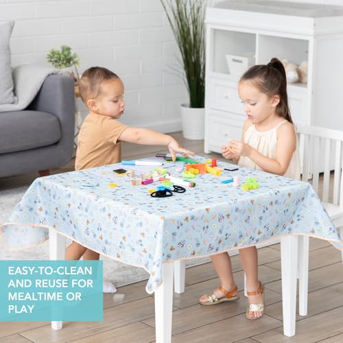 Bumkins Disney Baby Splat Mat for Under High Chair, Babies Toddlers Eating Mess Mat, Waterproof Reusable Cloth for Arts and Crafts, Play Mat for Kids, Floor or Table, Fabric 42inx42in, Mickey & Minnie - color: C5 Mickey & Minnie