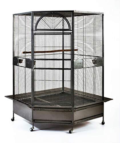 Parrot Escape Jumbo Corner Bird Cage Aviary (X-Large) - size: 73.0"L x 51.2"W x 51.2"H