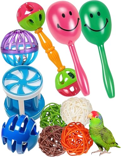 10-Pack Bird Toys – Colorful Fun | for Conures, Budgies, Parakeets and Small Birds, 1.5 in - 5.5 in - size: 1.5'' - 5.5''