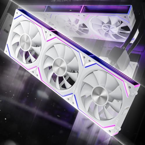 Asiahorse Dawn 120mm Case Fan, ARGB PWM 1850RPM/71CFM Airflow, Forward & Reverse Blade Design, Low Noise, Precision HDB Bearings High Performance UNI PC Fan Modular Daisy Chain - color: White, size: 3-pack-Forward blade