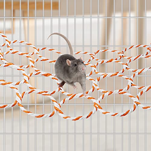 Litewoo Parrot Climbing Net Bird Hammock Cotton Rope Swing Ladder for Parakeet Cockatiel Cockatoo Lovebird Finch Budgie Rat - color: L: 13.78x 23.62inch/ 35 x 60cm