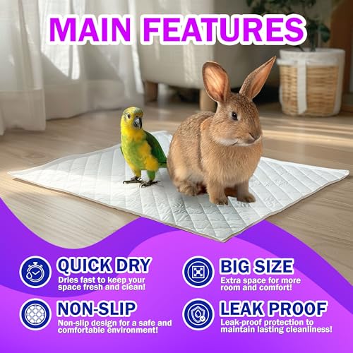 HA SHI Absorbent Bird Cage Liner Pads, 50 Count, 27.9 x 16.1 in, 5-Layer | 50 disposable 5-layer cage liner pads, 27.9 x 16.1 in. Absorbent with a leak-resistant backing; trim to fit, easy cleanup.