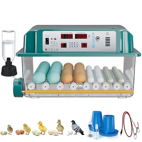64 Egg Incubators for Hatching Eggs,Incubator with Automatic Egg Turning and Humidity,Chicken Incubator with 5 Automatic Incubate Mode,Poultry Egg Incubator with Incubate Day Counter and Egg Candler