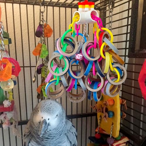 LWINGFLYER Bird Toys,Parrots Durable Cardboard Chewing Shredding Foraging for Medium & Large Parrot African Greys Cockatoos Amazons Mini Macaws