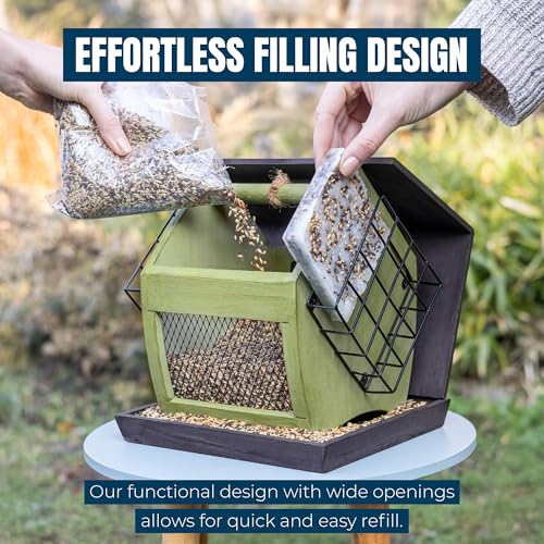MEKKAPRO Double Suet Cage Bird Feeders, Weatherproof Hanging Outdoor Feeder | Suet Holder For Wild Birds, Built For Outside Hanging, Offering Suet Bird Feeders For Outdoors Across Every Backyard Setting