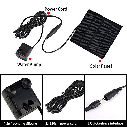 Hovico Solar Fountain - Panel Water Pump for Bird Bath Solar Panel Kit Outdoor Fountain for Outdoor Small Pond, Patio Garden and Fish Tank