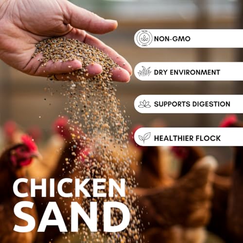Chicken Sand – 20 lb Resealable Bag – Natural Fresh Water Sand for Coops and Dust Baths – Helps Maintain a Dry, Clean Environment and Supports Digestion