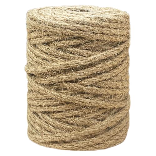 Vanhench Jute Rope 5MM (1/5 inch) 106 ft | 6Ply Twisted, Heavy Duty and Thick Twine Rope Bulk, Crafts Projects Cat Scratcher Post Tree Arts & Crafts Home Decoration - color: Brown, size: 5mm (13/64 In)×106ft(32.3m )