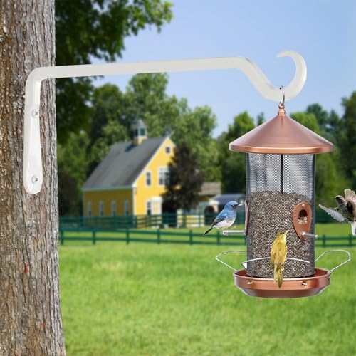AILIN YELOKIE 12" Plant Hangers 2-Pack - Heavy Duty Rust-Resistant Steel Hooks for Bird Feeders, Indoor/Outdoor Plants & Wall Decor, White - color: White, size: 12in-2-White
