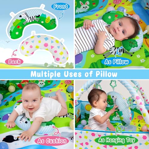 Dr.Rapeti Baby Play Mat, Baby Play Gym, Playmat & Floor Gyms with Ball Pit | 47x40inches Activity Gym Mat, Play Mat with Play Arch, Thick Non Toxic Playmats, Sensory Exploration Motor Skill Development - size: 47*40 Inch