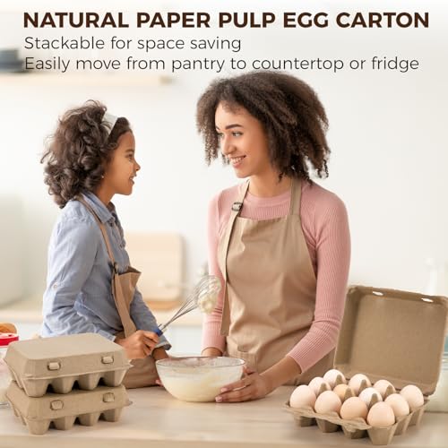 50 Pack Egg Cartons, 3x4 Style Paper Pulp Egg Trays, Sturdy & Reusable Egg Holder 12 Count Dozen Chicken Egg Storage Tray for Farmers, Home Use & Transport - style: 50Pcs Egg Carton