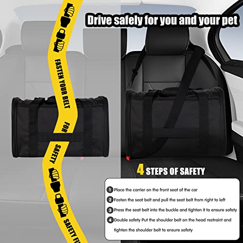Cat Carrying Case - Pet Carrier Airline Approved, Protable and Breathable Pet Travel Carrier Removable Fleece Pad, Collapsible Cat Carrier Dog Carrier for Medium Cats Small Cats Dogs(Medium, Black) - color: black, size: 17.0"L x 11.0"W x 11.0"H