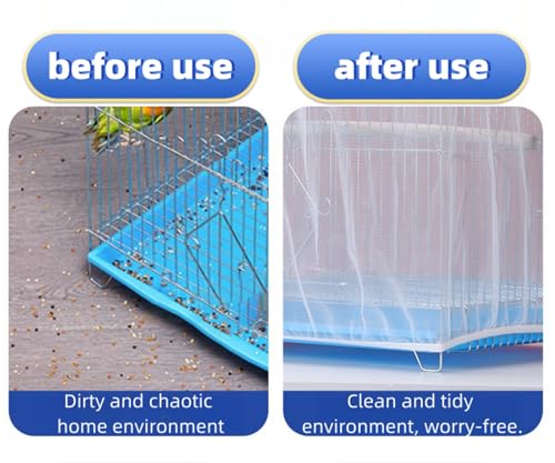Bird Cage Seed Catcher, Suitable for Ranging from 39 to 71 Inches, Stretchy Form Fitting Mesh Skirt Cover for Parrot Enclosures, Parakeet Cage, Bird Cage Accessories, Small Bird Cage