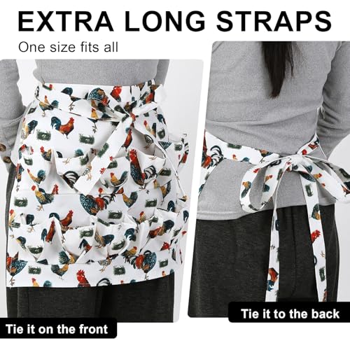 Egg Collecting Apron, 12 Pouches Chicken Egg Apron | Farmhouse Aprons for Chicken, Duck, Goose, Poultry Collection - color: Grass-nest Chicken, size: 49*52cm