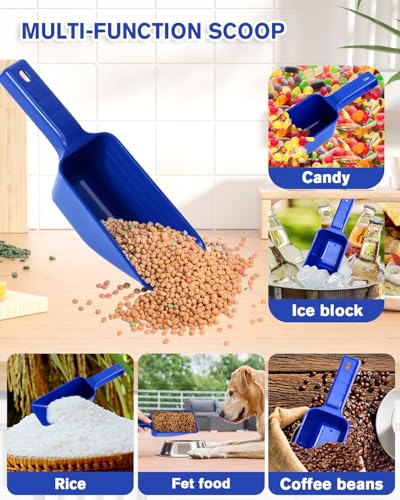 2 Cup Dog Food Scoop(2 Pack), Plastic Pet Food Scoop with Measuring Lines for Accurate Pet Food Portions,Dishwasher Safe (Blue) - color: Blue