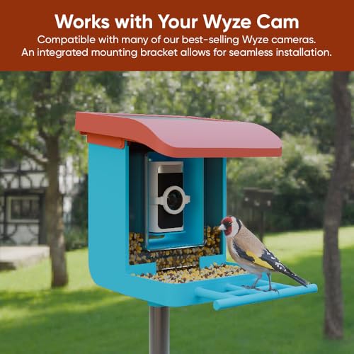 Wyze Bird Feeder Camera Case with Macro Lens (Blue) | Macro Lens Included; 5 Diy Mounting Methods; Weatherproof Cam Shield; Universal Wyze Compatible - color: Blue