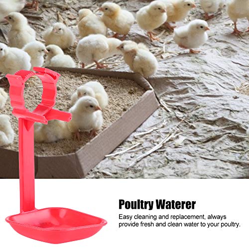 Chicken Waterer, 20Pcs Chicken Nipple Drinker Cups Waterer Hanging Cup Drinking Water Tool Farm Supplies Red