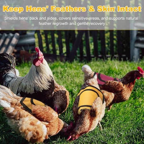 M METERXITY 4-Pack Chicken Saddle for Hens, 9.8 Inch Canvas Chicken Apron Back Protector with Adjustable Strap for Protecting Bird Back Feathers, Poultry Saver [Burgundy] - color: Burgundy
