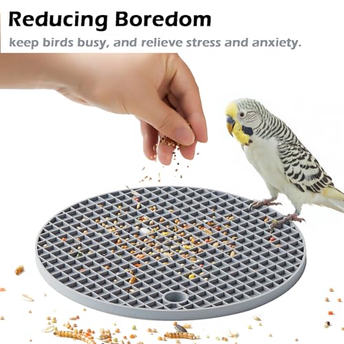 2Pcs Bird Foraging Toys, Slow Feeder Mats for Health, Dishwasher-Safe | Interactive Parrot Puzzle Toys to Increase Feeding Time, Bird Enrichment Toys for Parakeet, Cockatiel, Conure, Budgies