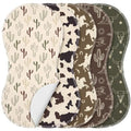 SmoothNovelty 5 Pack Green Western Baby Burp Cloths Soft Absorbent Burping Rags for Newborns 19"x9" Spit up Cloths for Boy Girl Newborn Baby Shower Registry Gifts Set Nursery Decor - style: Green Western