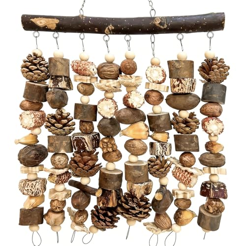 Extra Large Parrot Toy, 21-Inch Natural Wooden Macaw Chew and Shred Toy for African Grey, Macaw, Amazon Parrots and Other Medium to Large Parrots