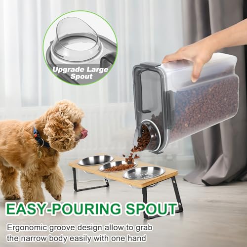 TBMax 5 Lbs Cat Dog Food Storage Container, Secondary Pet Food Storage Container Beyond a Large Dog Food Bin for Daily Use, Easy-Pouring Bird Seed Dispenser, Travel Kibble Holder -Transparent Grey - color: Translucent Black, size: 6 Qt