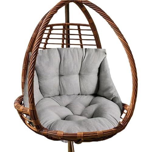 Hammock Chair Cushion, Hanging Basket Egg Chair Cushion Round Seat Thick Nest Back Pillow for Patio Garden Swing Chair Seat Pads (Only Pads) (Gray) - color: Grey
